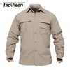 Camisas casuais masculinas Tacvasen Roupas militares Camisa leve do exército rápido camisa tática seca Summer Removável Manga longa Camisas de caça ao trabalho 230301