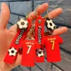 Anime Soccer Star Peripheral Characters Figures KeyRing Cute Keyschain Jersey Cartoon Bag Charms Decorations