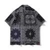 Men's Casual Shirts Dark Bandana Oversized Men's Shirt Summer Thin Material Paisley Shirts for Men Man Blouse Z0224