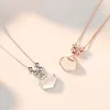 Chains S925 Sterling Silver Peaceful Ruyi Lock Necklace Female Korean Simple Opal Pendant Light Luxury Design Girlfriend NecklaceChains