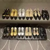 브랜드 디자이너 여성 샌들 플랫 바닥 여름 신발 고품질 캐주얼 비치 샌들 10A 상자 크기 35-41 가죽 하이힐 샌들 상자 10A