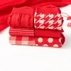 Vrouwensokken 10 stuks 5 paar jaar Red Kawaii schattige buis gestreepte polka stip patroon bruiloft grote geschenken