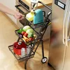 Küchenspeicherorganisation Installationsfreie Klappkarren-Racks Mehrschichtiger Gemüse und Obst mit Rädern Abnehmbarer Rack