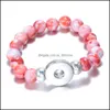 voiture dvr Perles Brins Noosa Gingembre Snap Bouton Bracelet Acrylique Pierre Naturelle Perles Main Strand Bracelets Bijoux Diy 18Mm Bracelet Élastique Dhlib