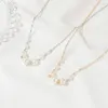 Chain de cor de ouro/prata da gargantilha colar de pérolas de ouro 7 PCS para mulheres de joalheria de festas de moda feminino Gream