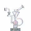 Bong en verre capiteux recycleur Dabber Rig percolateur plates-formes pétrolières conduite d'eau Dabbers tuyaux 8 pouces 14mm Joint Quartz Banger ou 14.4mm bol bongs