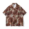 Men's Casual Shirts Leopard Full Printed Street Fashion Men's Shirts Summer Button Down Beach Shirts Male Top Z0224