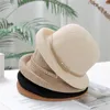 Bérets Tressé Section Mince Respirant Chapeau De Pêcheur Boucle En Métal Vacances Bord De Mer Crème Solaire Sortir Parasol Curling Pot 2023