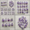 Auto DVR Charms Natural Irregar Shape Purple Amethyst Druzy Stone Pendants for Necklace Accessoires Sieraden Maken Drop Delivery Bevindingen comp Dhbja