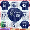 22 Clayton Kershaw Baseball Jerseys Jackie Robinson Mookie Betts Freddie Freeman Martinez Miguel Vargas Noah Syndergaard DodGErS Outman Julio Urias Jorbit Vivas