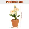 Decorative Flowers 2 Pcs Small Flowerpot Tiny Bonsai Model Potted Plants Simulated Home Decor