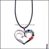 car dvr Pendant Necklaces Sevencolor Flow Heartshaped Gem The Gift For Your Loved One On Valentines Day Just Favorite Woman Drop Delivery Je Dhwtf