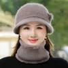 Beanies Beanie/Kafatası Kapakları Kadın Kış Şapkası Daha sıcak Dış Mekan Kapağı Tutun Kürk Düzenli Sıcak Şapkalar Ekle Sıradan Kova Örme Oliv22