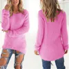 Suéteres de mujer otoño primavera cuello redondo suéter fino esponjoso mujer cobertura suelta suéter Casual sólido Jumper Hipster ClothingWome