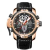 Montres-bracelets Reef Tiger / RT Montre de sport de luxe pour hommes Lumineux Top Marque Or rose Mécanique pour hommes Étanche Relogio Masculino RGA3591