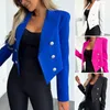 Women's Suits Long Sleeve Skin-touching Anti-Pilling Double-breasted Placket Lapel Short Suit Jacket Office Blazer Streetwear