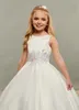 Girl Dresses Round Neckline Flower Dress Sweep Train Formal Eucharist Dinner Tulle Appliques Birthday Party Ceremony Ball