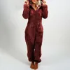 Combinaisons pour femmes barboteuses hiver chaud pyjamas femmes Onesies moelleux polaire vêtements de nuit ensemble capuche ensembles pyjamas pour adultes femmes