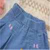 Jupes Casual Girls Shorts Thin Section Children's Jeans's Summer Ester Wear Shorts Girls Moyen et Grands enfants Culottes T230301
