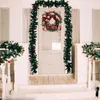 装飾的な花の花輪エレガントな赤いクリスマスリースシャンパンゴールド窓ドアウォール装飾装飾ホームハロウィーン装飾品＃25