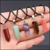 Auto DVR Hanger Kettingen Natuurlijke stenen Reiki Helende ketting Zhexagonale opaal Amethist Quartz Pink Crystal Chakra Pendum Drop levering Juwel