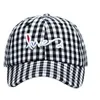 Ball Caps Fashionl Plaid Cap Love Embroidered Baseball Cap Women Girls Hat Fresh Color Black Pink Red Green Yellow BlueJ230228