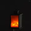 Lampes de table LED flamme cheminée lanterne Portable salon effet lumière rétro lampe atmosphère de noël décoration