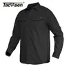 Mäns casual skjortor Tacvasen Summer Cargo Work Shirts Men Safari Militära Tactical Shirts Långärmad knapp ner Performance Shirts Airsoft Clothes 230301