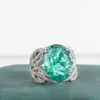 Cluster Rings Cellacity vintage Femmes Paraiba Tourmaline Gemstone Ring 925 bijoux en argent sterling fête de mariage fine jewerly cadeau taille 6-10 G230228