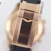 Classic Mens Watch 40mm Rose Gold Case Rubber Strap Automatic Mechanical Movement Sapphire Glass Bussiness Watches Original Box