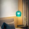 Hanglampen moderne bloemblaadje luster lichten blauw glas restaurantlamp luxe hangende Noordse slaapkamer bedlicht lichtbarmmaturen