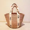 Designer Woody Straw cesto pochette Borsa da spiaggia qualità specchio Portafoglio donna secchio estate tessuto da viaggio Crossbody borsa tote di lusso uomo borsa borse a tracolla weekend