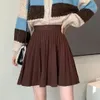 Skirts Ashgaily Knit Pleated Skirt Women High Waist Sweater Skirts Autumn Winter Solid Elastic Knitting Ribbed Mini Skirt 230301