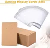 100 Set Packaging Paper Kraft Tom Taggar Earring Cards Halsband Displaykort med väska