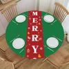 Table Cloth Round Oilproof Christmas Decoration Cover Fitted Border Pattern Backing Edge Tablecloth For Picnic