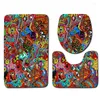 Bath Mats Zeegle Abstract Pattern 3Pcs/set For Bathroom And Toilet Anti-slip Rugs Carpets Accessories Decor