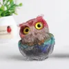 Dekorativa föremål Figurer 100 Natural Crystal Gravel Owl Crafts Animal Orgonite Silicone Mold Diy Harts Handmake Figur Hem Collect Gifts 230228