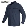 Mäns casual skjortor Tacvasen Summer Cargo Work Shirts Men Safari Militära Tactical Shirts Långärmad knapp ner Performance Shirts Airsoft Clothes 230301