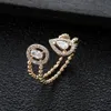 Cluster Rings Trendy Luxury Water Drop Cubic Zircon Crystal CZ Anelli di fidanzamento per le donne Wedding DUBAI Bridal Adjust Ring J2044 G230228