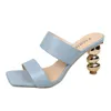 Tofflor 2023 Summer Fashion Electropating Heel Sandals High Heels Women's Ladies Shoes Shaped Gourd Large Size