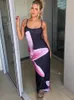 Sıradan elbiseler Tossy spagetti kayışı zambak çiçek slip elbise yaz baskılı maksi backless bodycon slim boho uzun sundress 2023 230228