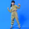 ステージウェアヒップホップダンスコスチュームキッズkpop服の女の子長袖