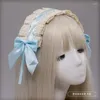 Accessori per capelli Ragazze Lolita giapponese adorabile Cerchio in pizzo Nastro per adulti Fiocco Forcine Anime Cameriera Cosplay Copricapo Bambino