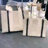 Designer-Handtasche aus Segeltuch, Einkaufstaschen, große Tragetasche, Damenhandtasche, luxuriöse Handtaschen für die Schule, Banddekoration, Kosmetik-Aufbewahrungstaschen, tragbare Tragetaschen