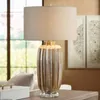 Lámparas de mesa Lámpara de cerámica Sala de estar American Luxury El Dormitorio Mesita de noche Modelo moderno Cristal Decorativo