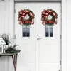 Dekorativa blommor kransar elegant röd julkrans champagne guld fönster dörr prydnad dekorationer hem halloween ornament#25