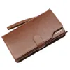 Portefeuilles PU grande capacité homme porte-monnaie porte-monnaie de luxe portefeuille hommes noir Long mince en cuir souple mâle pochette porte-carte d'identité