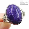 Cluster Rings Natural Purple Charoite Justerbar ring 925 Silver Charoite Jewelry Bead Ring Ryssland Oval Fashion Ring AAAAA G230228