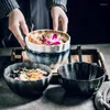 Skålar fancity japansk stil chrysanthemum skål hem keramiska ramen ris sallad stor soppa stort enstaka högt värde