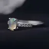 رواتب الكتلة itsmos opal Diamond Rings Zircon Fine Fire Ring Colorful Opal for Women Silver Silver Natural Bands الذكرى السنوية G230228